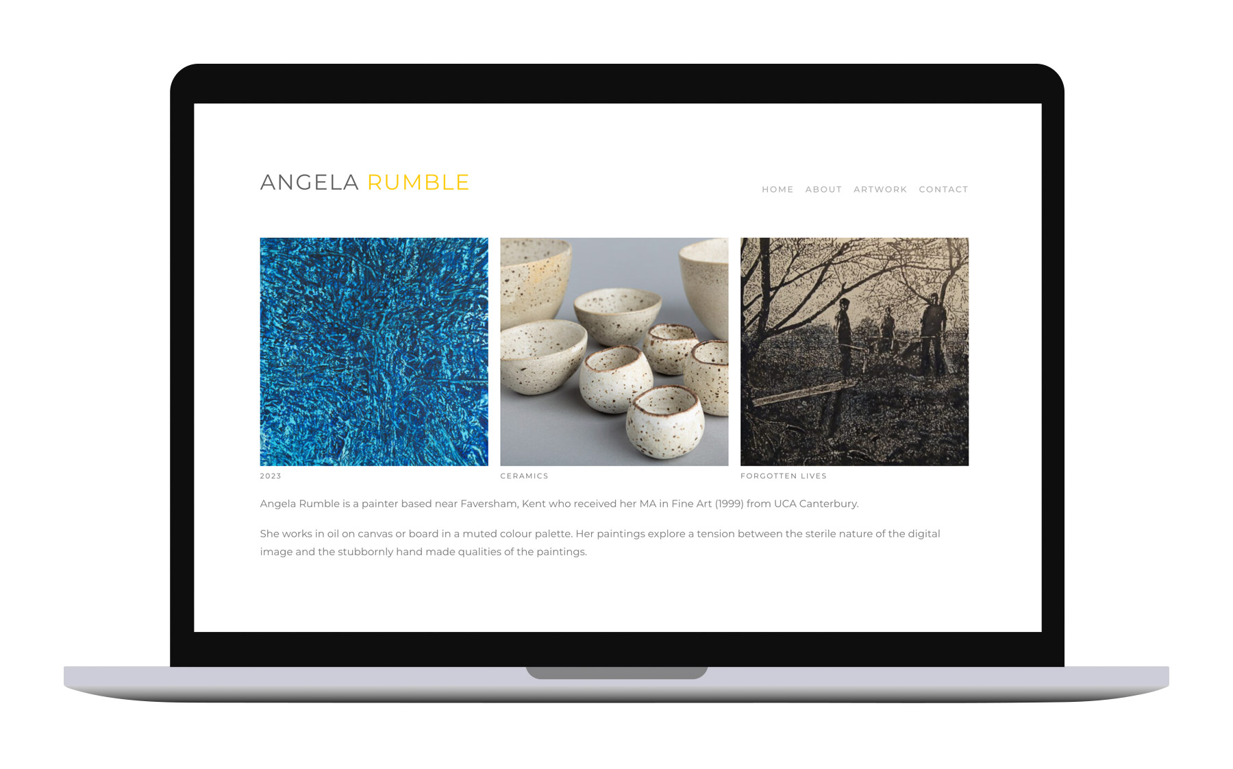 Artist Angela Rumble – Website Design